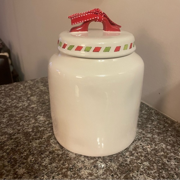 Rae Dunn white “Reindeer Snacks” Christmas canister New - Picture 6 of 6